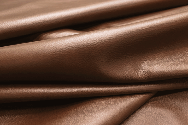 Closeup picture of Preservation Brown soft, medium brown colored upholstery leather for furniture