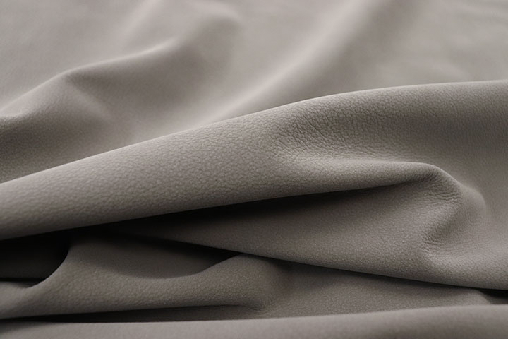 Close up of dolphin grey waxed nubuck upholstery leather