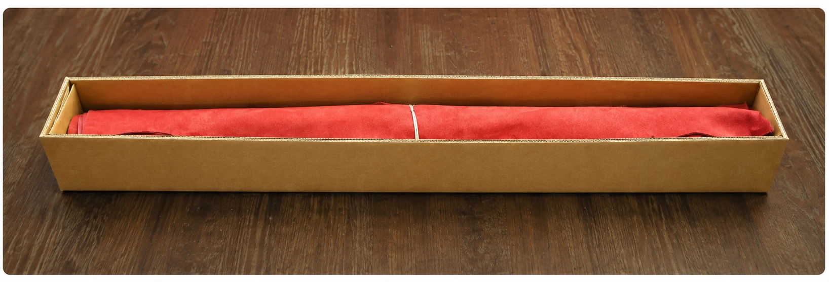 Standard remnant or half hide. Box length 36”-48”.