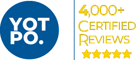 Yotpo: 4,000+ certified reviews, 5 stars