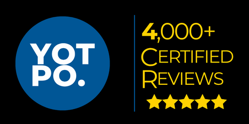 Yotpo: 4,000+ certified reviews, 5 stars