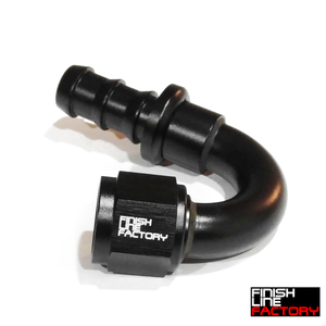 150 Degree Push Lock Hose End - 06 AN | Push Lock Hose Ends | Paddock Performance