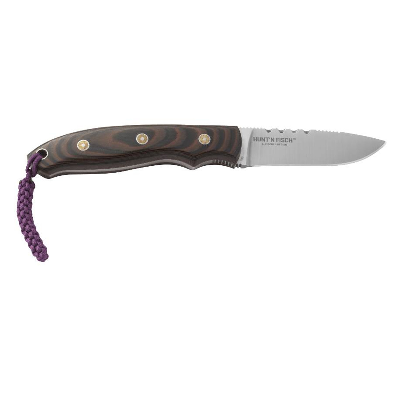 CRKT Hunt'n Fisch 3in Satin Drop Point Brown G-10 Handle Fixed