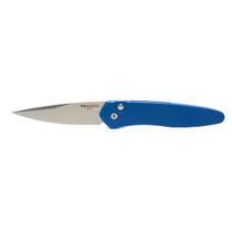 PROTECH Newport Stonewash Spear Point Blue Aluminum Handle Automatic Folding Knife
