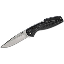 BUCK KNIVES Rival III 3.63in Stonewash Drop Point Black Nylon Handle Folding Knife (0366BKS-B)