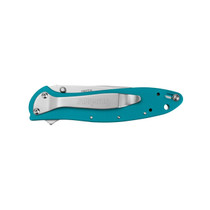 KERSHAW Leek Bead Blast Wharncliffe Teal Spring Assisted Folding Knife