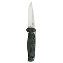 BENCHMADE CLA Satin Drop Point Green and Black G10 Automatic Folding Knife