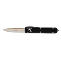 MICROTECH Ultratech Satin Drop Point Blade Black Automatic Out the Front Knife