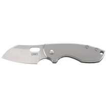 CRKT Pilar 2 4In Satin Sheepsfoot Gray Stainless Steel Handle Folding Knife Clamshell Pack (5311C)