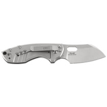 CRKT Pilar 2 4In Satin Sheepsfoot Gray Stainless Steel Handle Folding Knife Clamshell Pack (5311C)
