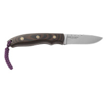 CRKT Hunt'n Fisch 3in Satin Drop Point Brown G-10 Handle Fixed Blade Knife with Leather Sheath (2861)