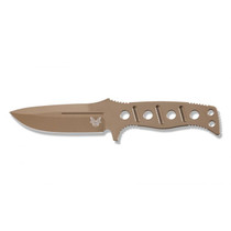 BENCHMADE Adamas 4.2in Brown Drop Point Brown Steel Handle Fixed Blade Knife (375FE-1)