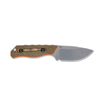 BENCHMADE Hidden Canyon Hunter 2.79in Stonewash Drop Point Richlite/Orange G-10 Handle Fixed Blade Knife with Orange/Black Boltaron Sheath (15017-1)