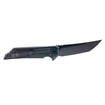 HOBACK KNIVES Kwaiback MK6 3.75in DLC Black Tanto Jade G10 Handle with DLC Black Titanium Frame Folding Knife (JHKAJGBBK)