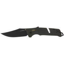 SOG Trident AT Black Clip Point OD Green Assisted Folding Knife