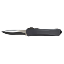 HERETIC Manticore Two Tone Black Drop Recurve Automatic Out the Front Knife