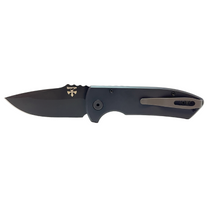 PRO-TECH SBR Left Hand 2.5in DLC Black Drop Point Black Aluminum Handle Automatic Folding Knife (LG403LH)