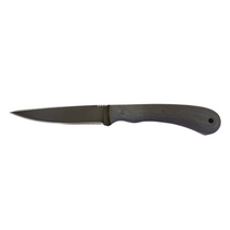WINKLER KNIVES Operator Black Drop Point Black Micarta Handle Fixed Blade Knife with Black Leather Sheath
