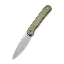 CIVIVI Stylum Stonewash Drop Point Green Micarta Folding Knife