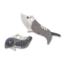 SPYDERCO Pochi 1.56in Satin Clip Point Gray Titanium Handle Folding Knife (C152CFP)