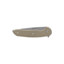 FERRUM FORGE Stinger 3.25in Stonewash Drop Point Tan G10 Handle Manual Folding Knife
