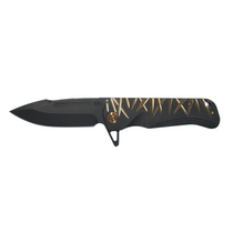 MKT Proxima 3.9in Black Drop Point Black and Bronze "Show Lights" Titanium Handle Manual Folding Knife