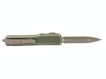 MICROTECH UTX70 Apocalyptic Dagger Distressed OD Green Aluminum Handle Automatic Out-the-Front Knife