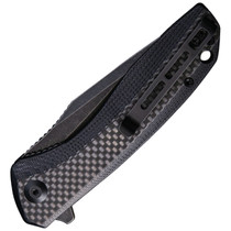 CIVIVI Baklash Black Stonewash Drop Point Black G10 Handle with Carbon Fiber Overlays Folding Knife
