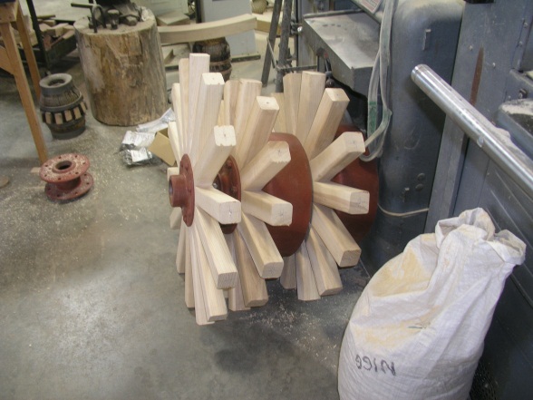 Wooden wheel spokes