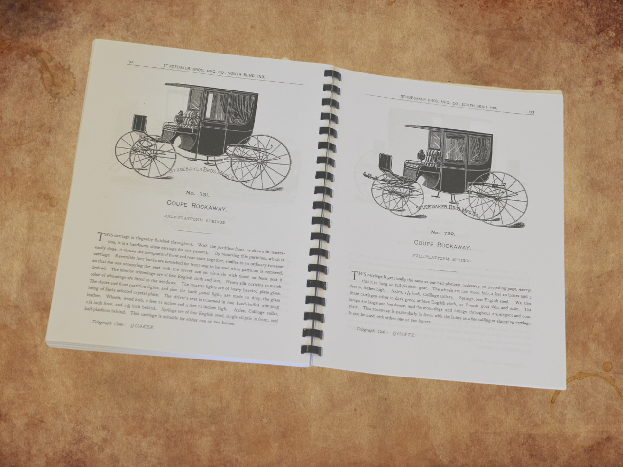 Studebaker Bros. MFG. Co.Catalog Reprint Hansen Wheel and Wagon Shop
