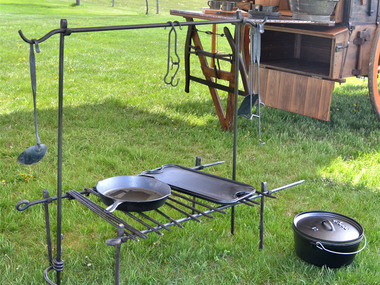 XL Heavy Duty Forged Camp Cooking Tripod Holds OVER 95 POUNDS Seen on Tv's  Dinner: Impossible 