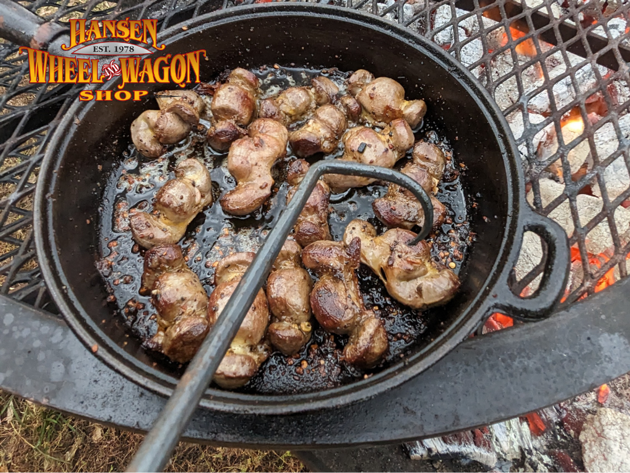 Cooking on the BIG skillet at Wagons For Veterans 