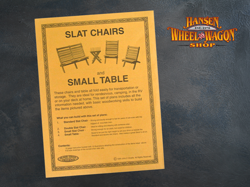 Camp Chairs and Table Plans
