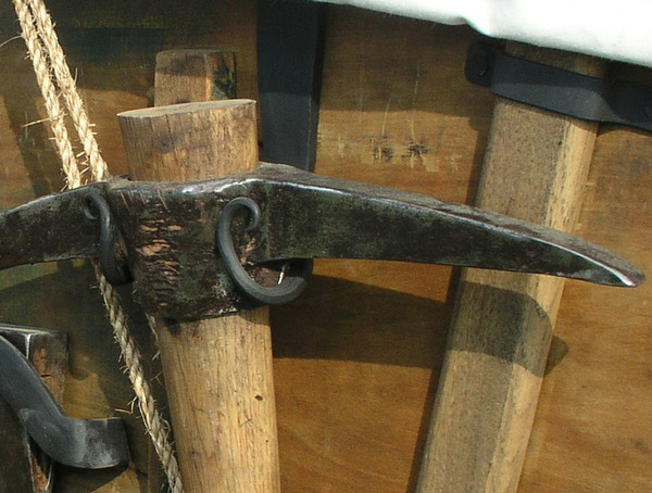Antique Pick Axe and Forged Holder