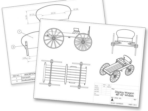 Display Buckboard Wagon Component Set -Full Size $1,902.45