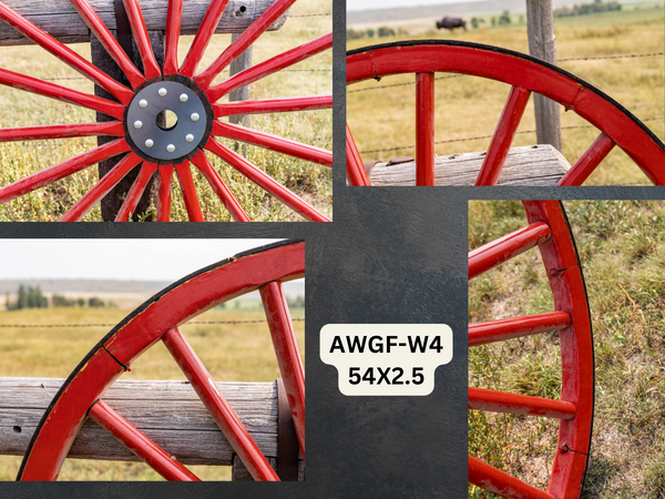 Antique Fire Wagon Wheels - 2.5" Wide Tire X 41" & 54" Diameter