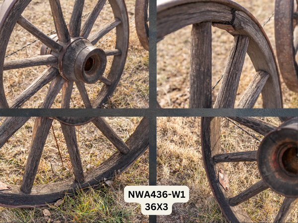 SET OF 4 Antique Wagon Wheels - 3" Wide Tire x 36" & 40" Diameter