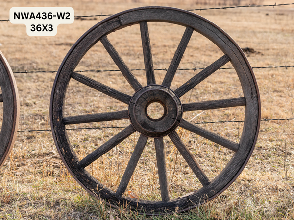 SET OF 4 Antique Wagon Wheels - 3" Wide Tire x 36" & 40" Diameter