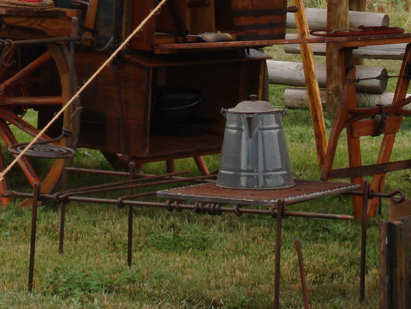 Antique Chuck Wagon Coffee Pot - Hansen Wheel and Wagon Shop