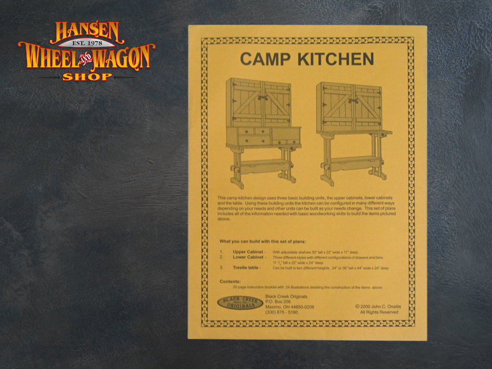 Camp Kitchen Plans Hansen Wheel and Wagon Shop