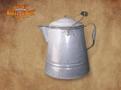 Antique Chuck Wagon Coffee Pot - Hansen Wheel and Wagon Shop