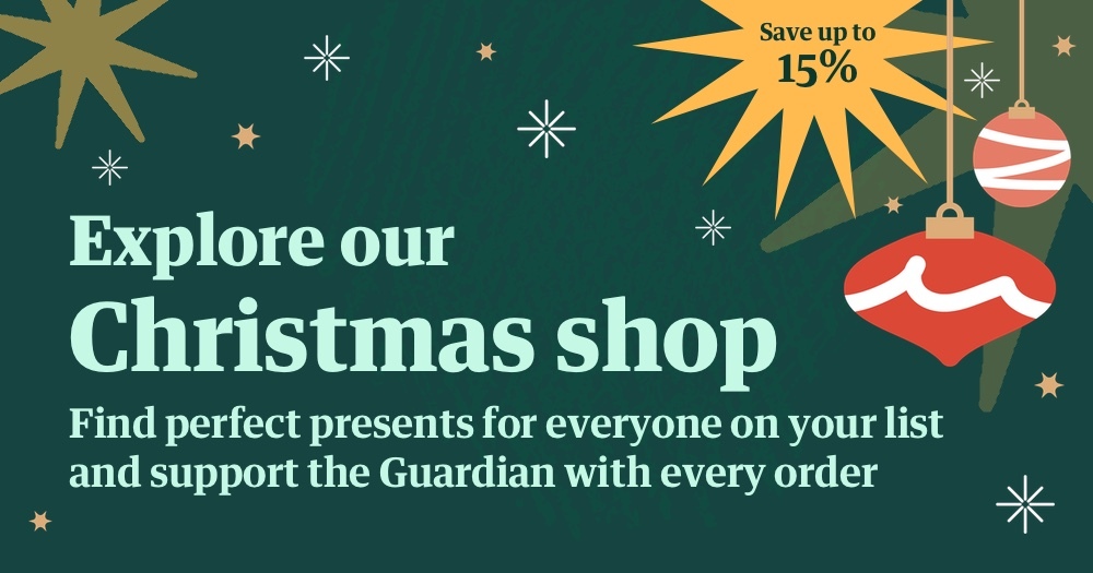 A banner for the Guardian Bookshop Christmas shop
