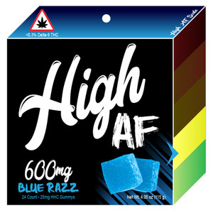 High AF HHC 25mg Gummies Bag Front Image THC gummys
