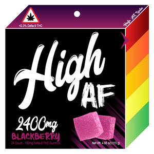 High AF Delta-8 THC 100mg Gummies Bag Front Image