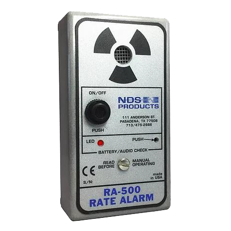 Radiation Safety Dosimeters/Personal Alarms NDS Products RA500 Personal Rate Alarm NDT