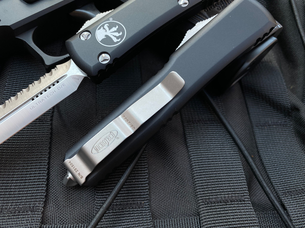 Microtech Ultratech | Black Body Full Serrated Blade | NTL