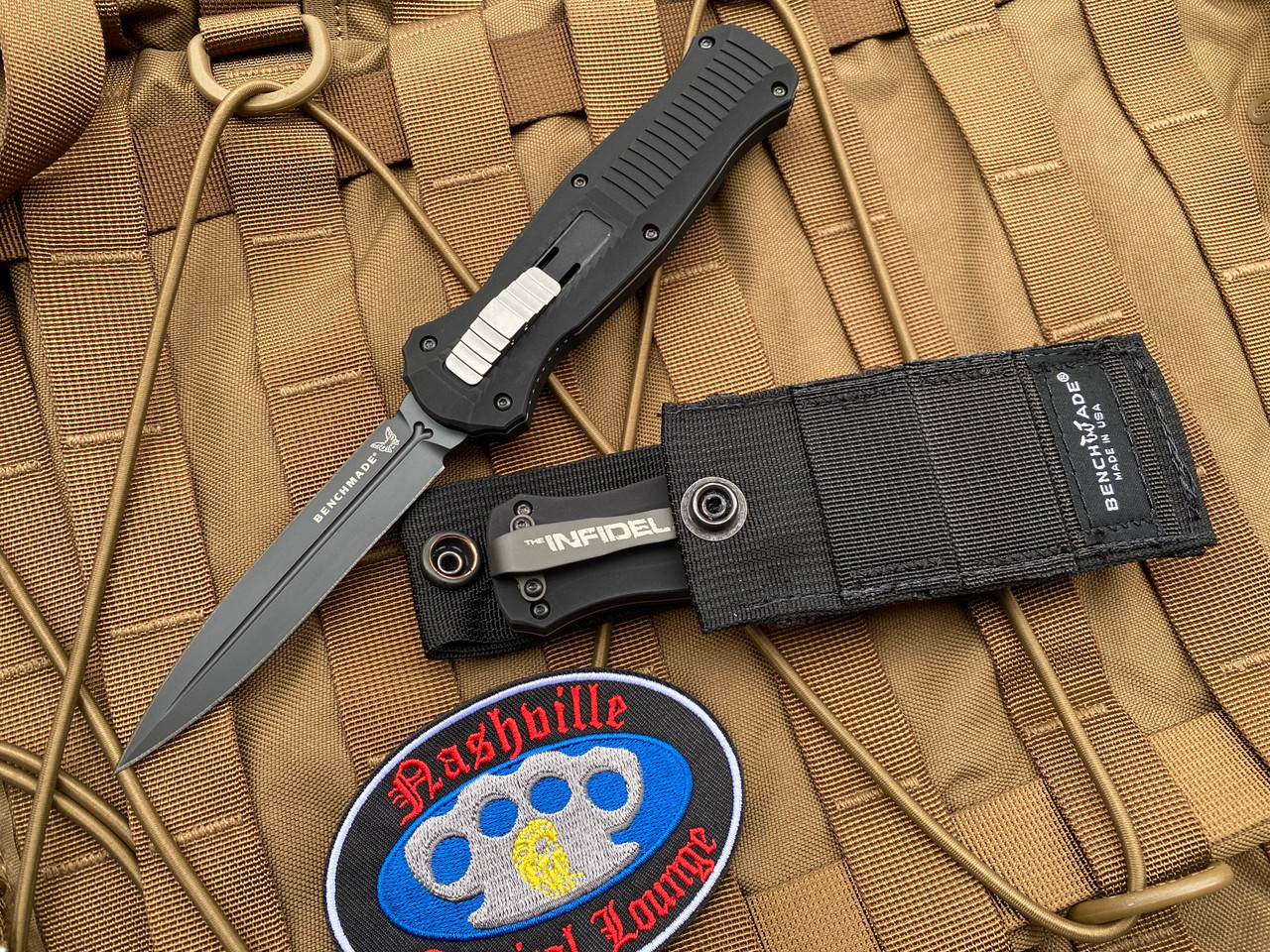 3300BK Infidel Knife - Black Aluminum OTF Dagger