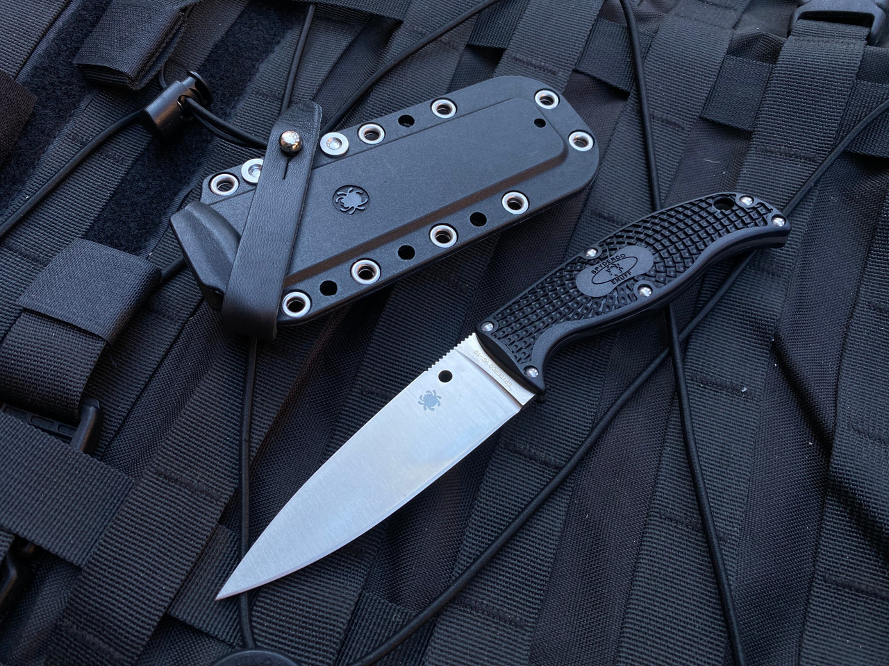 Spyderco Enuff Fixed Blade Black FRN Scales w/ Satin Finished