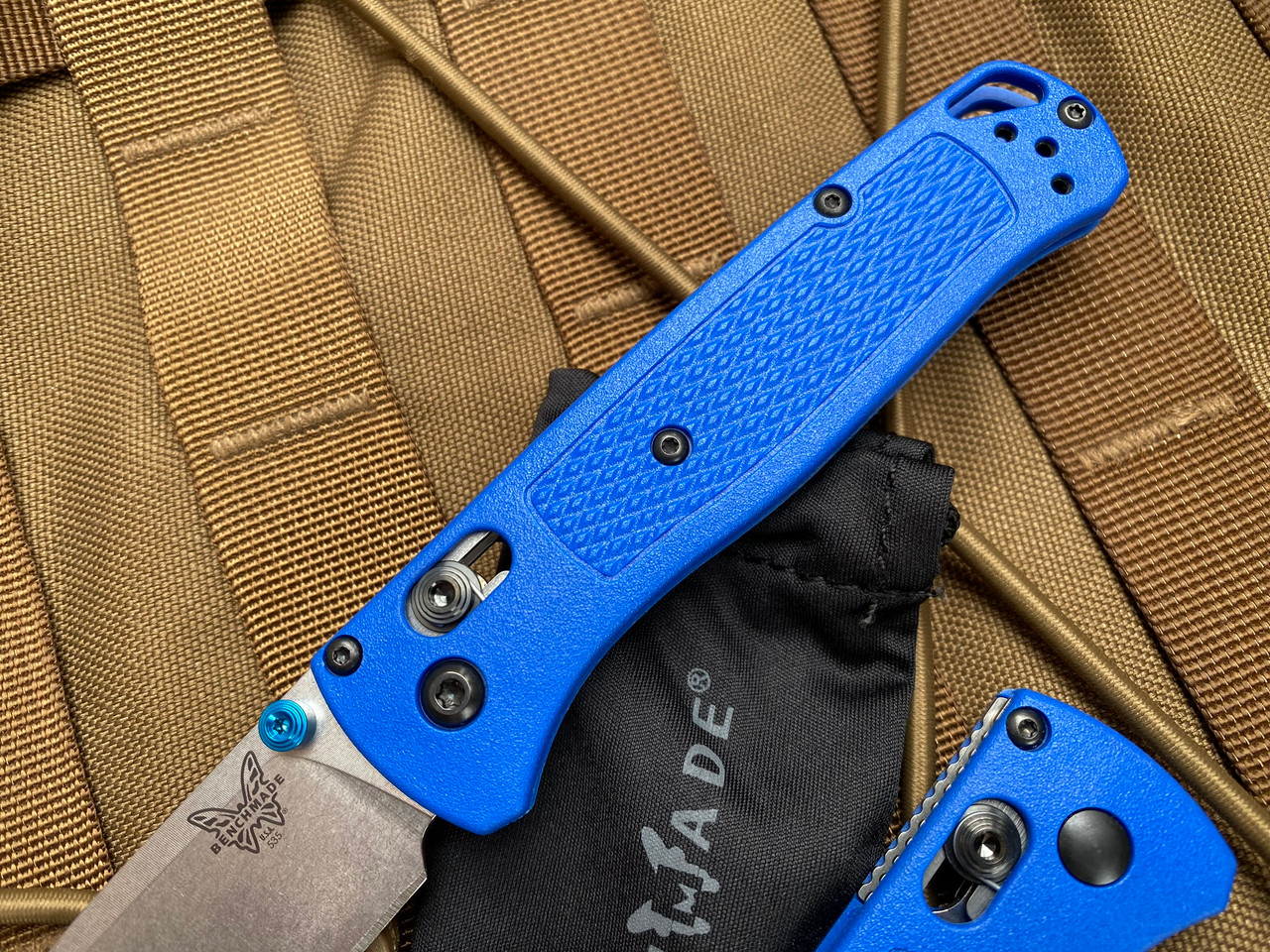 Benchmade Bugout Blue Body Satin Blade NTL