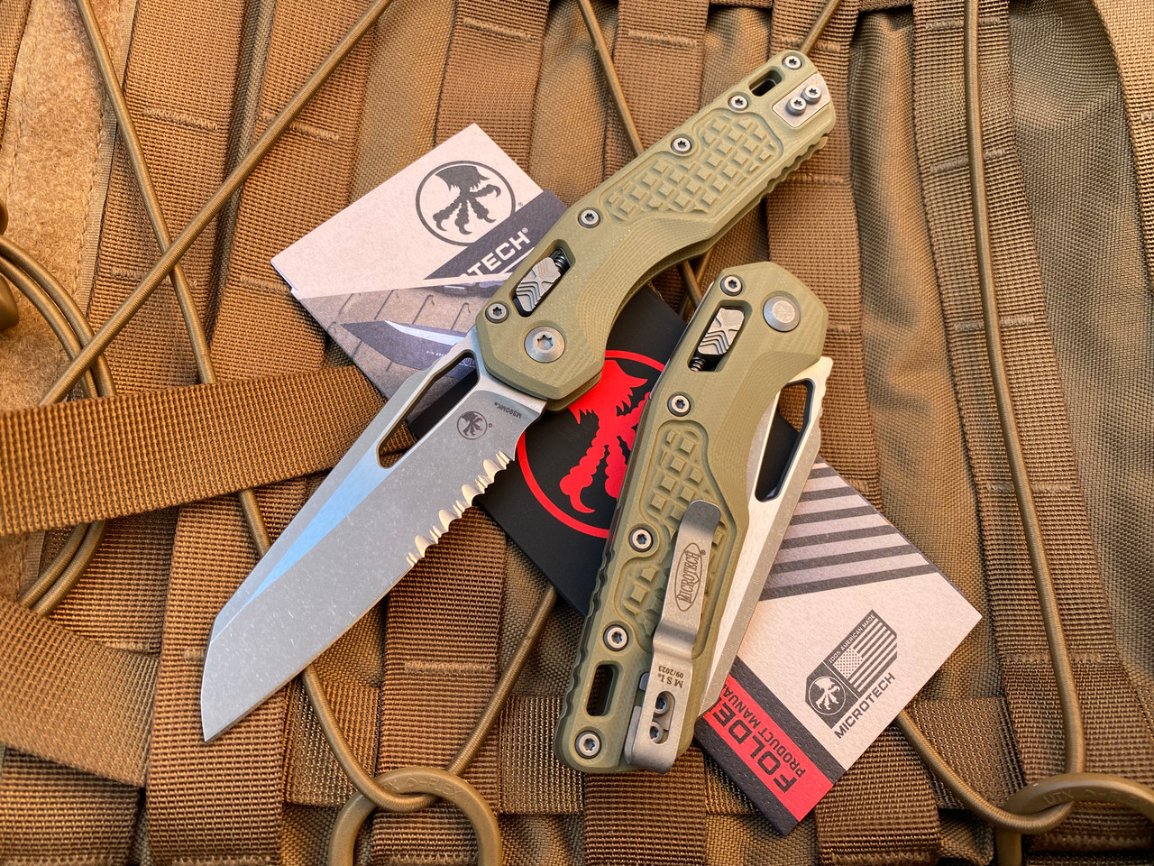 Microtech MSI S/E | OD Green G10 Apoc Part Serrate | NTL